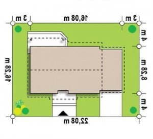 Usytuowanie budynku Z7 L GL w wersji lustrzanej