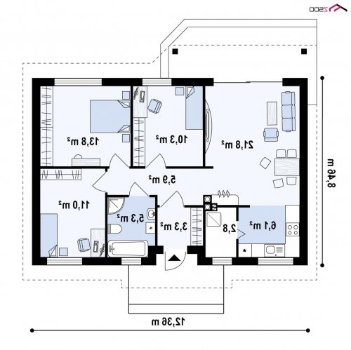 RZUT PARTERU Z7 35 - wersja lustrzana