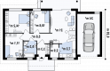 Projekt domu dwurodzinnego Z7 GL - rzut parteru