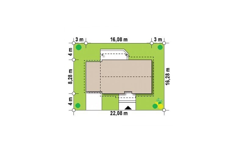 Projekt domu dwurodzinnego Z7 GL - Usytuowanie