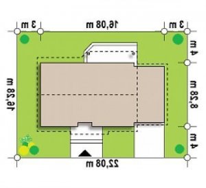 Usytuowanie budynku Z7 GL w wersji lustrzanej