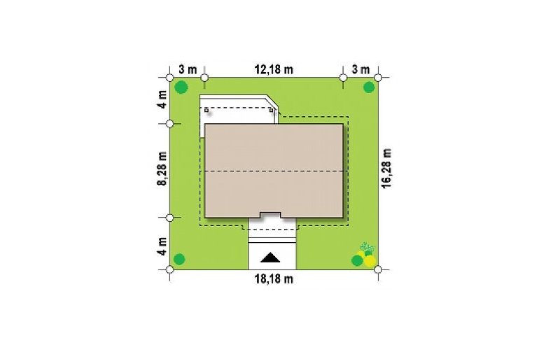 Projekt domu parterowego Z7 P 35 - Usytuowanie