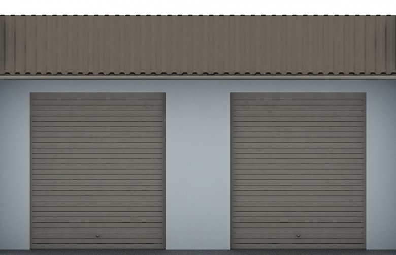 Projekt domu energooszczędnego G49 - Budynek garażowy - elewacja 1