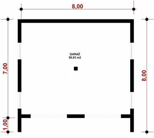 Rzut projektu G49 - Budynek garażowy