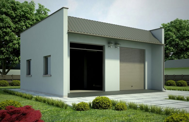 Projekt domu energooszczędnego G49 - Budynek garażowy
