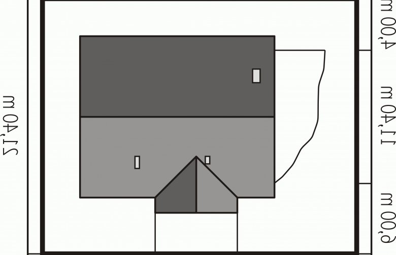 Projekt domu parterowego Emilia - Usytuowanie - wersja lustrzana