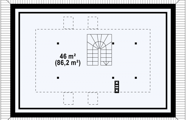 Projekt domu wolnostojącego Z169 - rzut poddasza