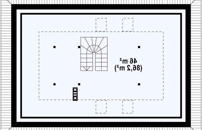 Projekt domu wolnostojącego Z169 - rzut poddasza