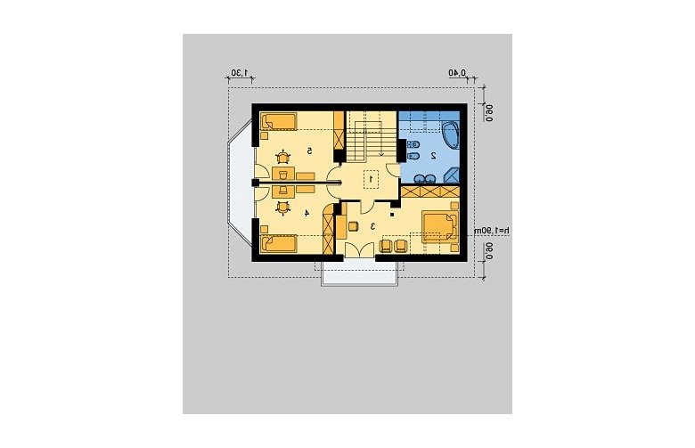 Projekt domu wolnostojącego LK&9 - poddasze