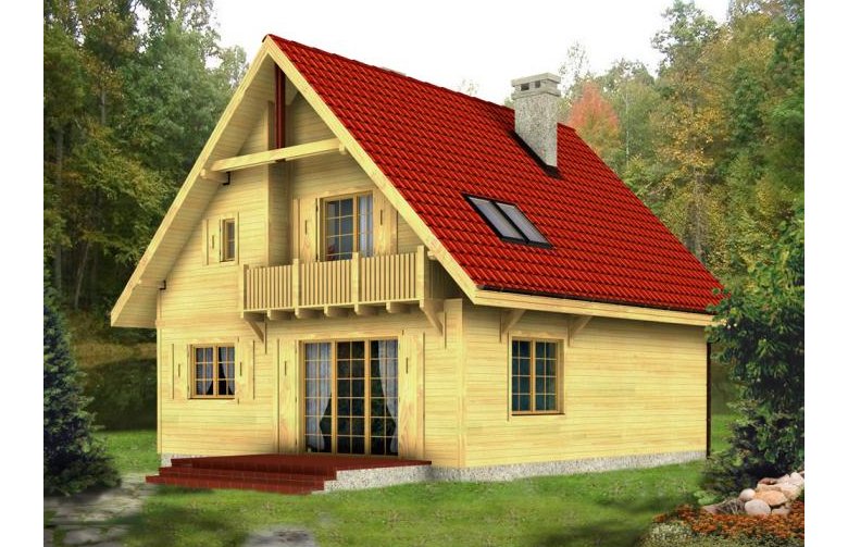 Projekt domu z bala Lolek (drewniany)