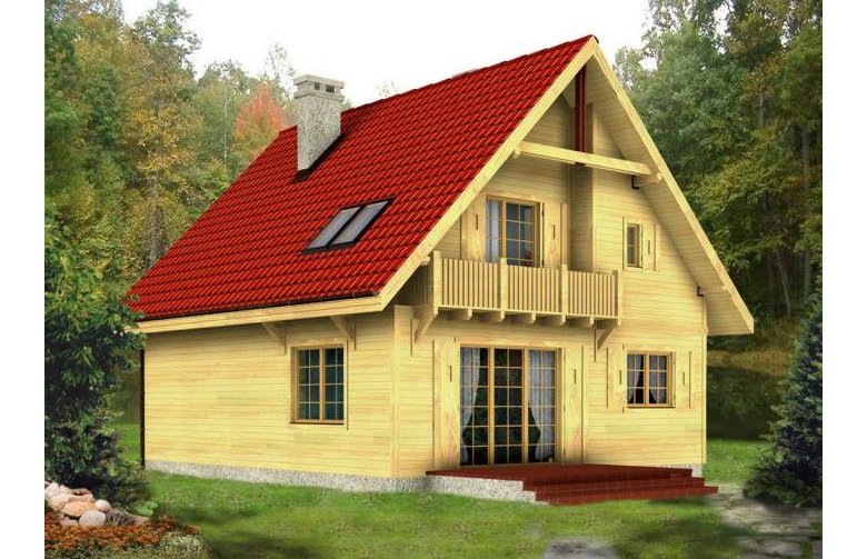 Projekt domu z bala Lolek (drewniany)