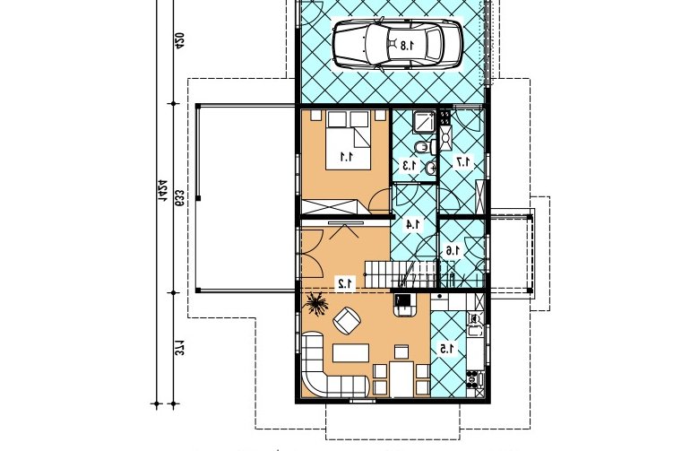 Projekt domu jednorodzinnego A-138 Szkielet  - 