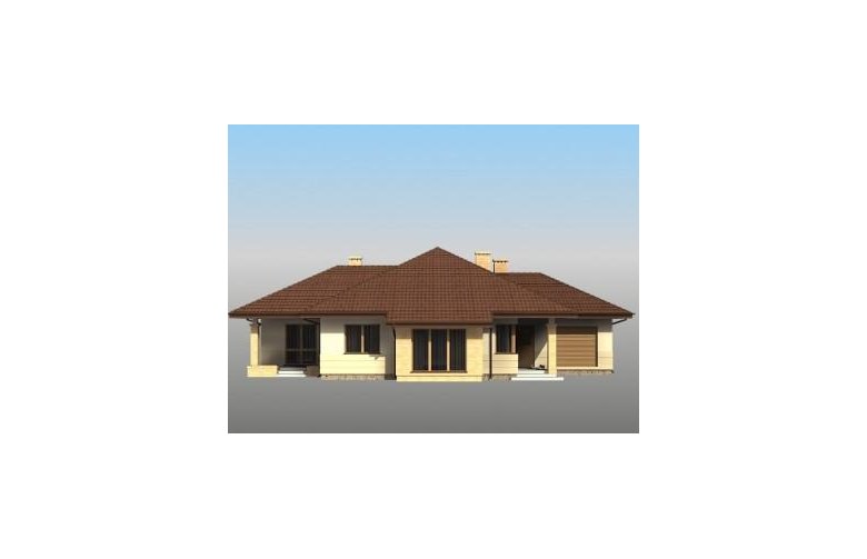 Projekt domu dwurodzinnego Sułtan - elewacja 4