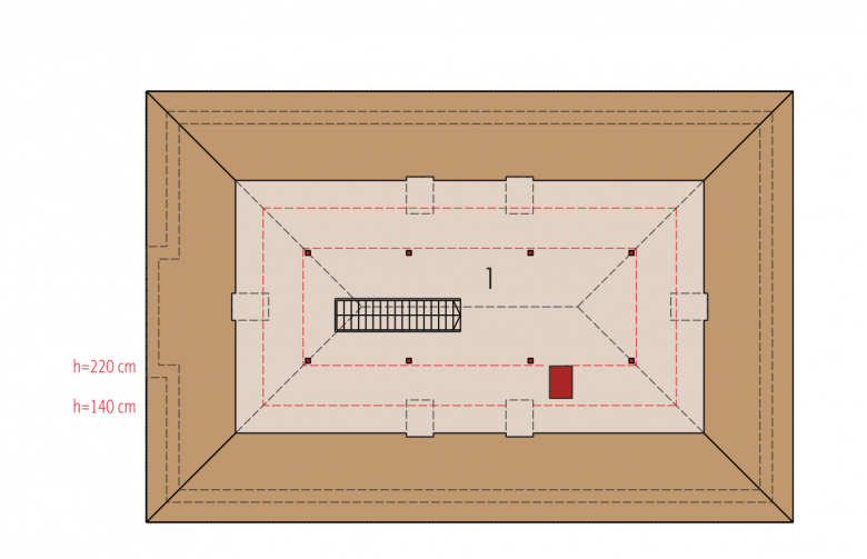 Projekt domu parterowego Andrea II G1 - poddasze do adaptacji