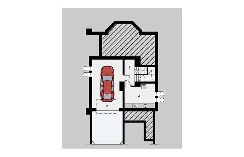 Projekt domu wolnostojącego LK&448 - piwnica