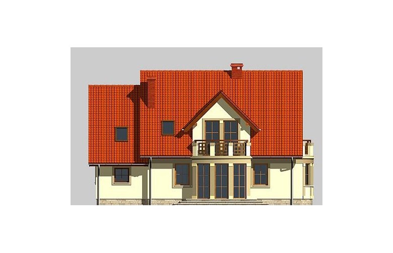 Projekt domu wolnostojącego LK&489 - elewacja 2
