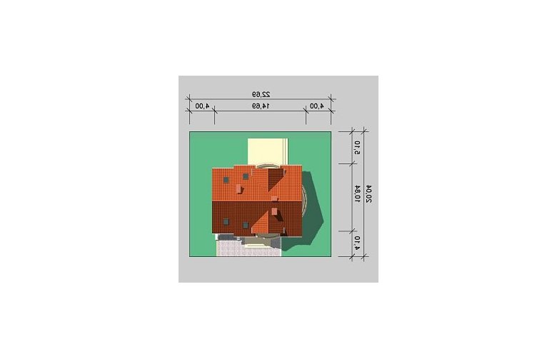 Projekt domu wolnostojącego LK&489 - Usytuowanie - wersja lustrzana