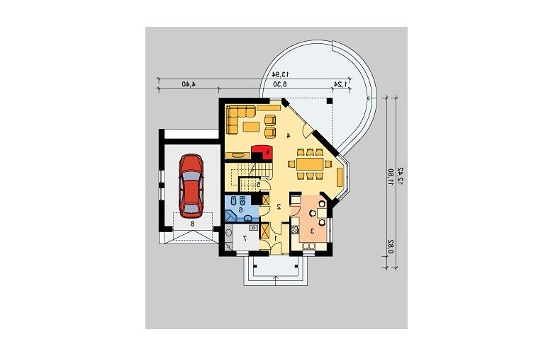 Projekt domu wolnostojącego LK&503 - parter