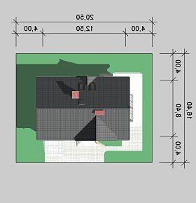 Usytuowanie budynku LK&521 w wersji lustrzanej