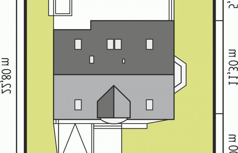 Projekt domu wolnostojącego Blanka G1 - Usytuowanie - wersja lustrzana