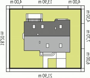 Usytuowanie budynku Ben G1 (z piwnicą) w wersji lustrzanej