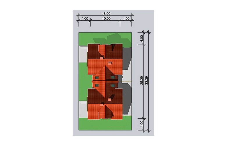 Projekt domu bliźniaczego LK&439 - Usytuowanie