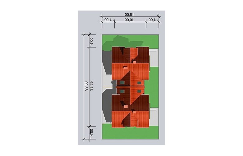 Projekt domu bliźniaczego LK&439 - Usytuowanie - wersja lustrzana