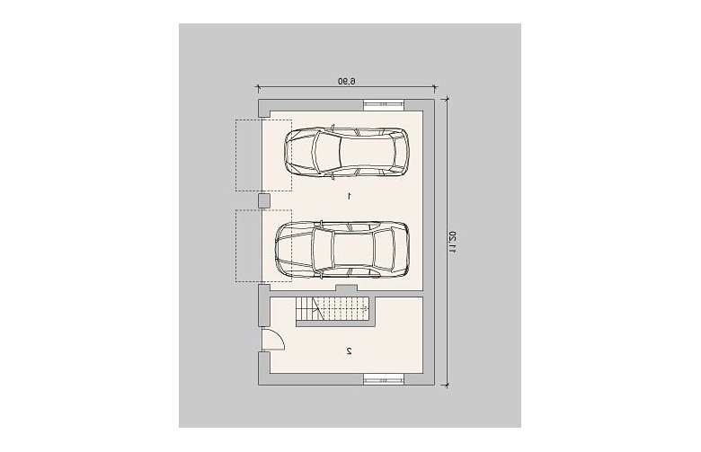 Projekt domu wolnostojącego G14 - parter