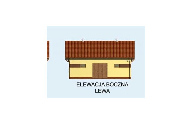 Projekt budynku gospodarczego S11 stajnia dla koni - 4 boksy - elewacja 2