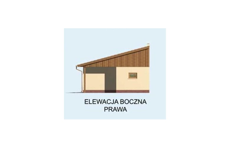 Projekt garażu G158 garaż trzystanowiskowy - elewacja 4