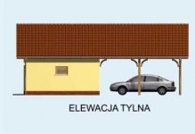 Elewacja projektu G154 wiata dwustanowiskowa z pomieszczeniem gospodarczym - 2