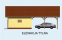 Projekt budynku gospodarczego G154 wiata dwustanowiskowa z pomieszczeniem gospodarczym - elewacja 2