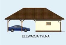 Elewacja projektu G155 wiata dwustanowiskowa z pomieszczeniem gospodarczym - 2