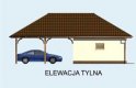 Projekt garażu G155 wiata dwustanowiskowa z pomieszczeniem gospodarczym - elewacja 2