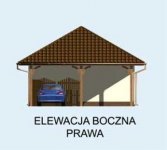 Elewacja projektu G155 wiata dwustanowiskowa z pomieszczeniem gospodarczym - 4