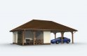 Projekt garażu G155 wiata dwustanowiskowa z pomieszczeniem gospodarczym - wizualizacja 0
