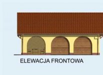 Elewacja projektu G145 garaż dwustanowiskowy z pomieszczeniem gospodarczym i werandą - 1