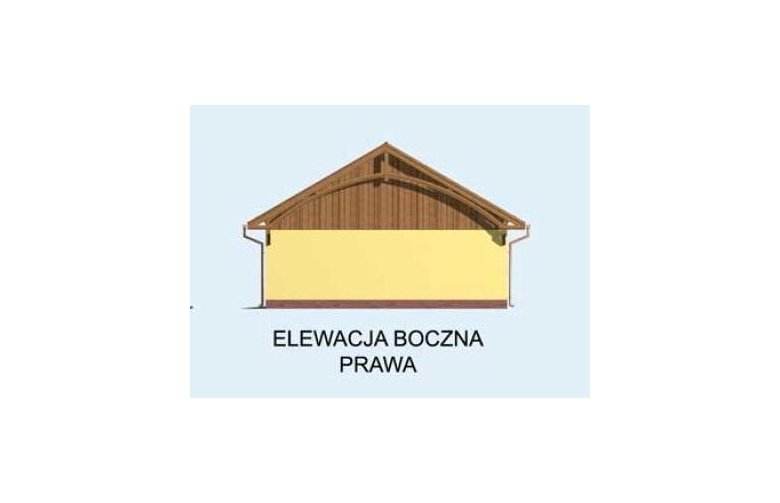 Projekt garażu G145 garaż dwustanowiskowy z pomieszczeniem gospodarczym i werandą - elewacja 4