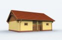 Projekt garażu G145 garaż dwustanowiskowy z pomieszczeniem gospodarczym i werandą - wizualizacja 2