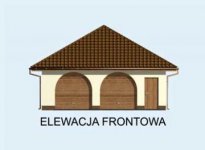 Elewacja projektu G144 garaż dwustanowiskowy z pomieszczeniem gospodarczym - 1