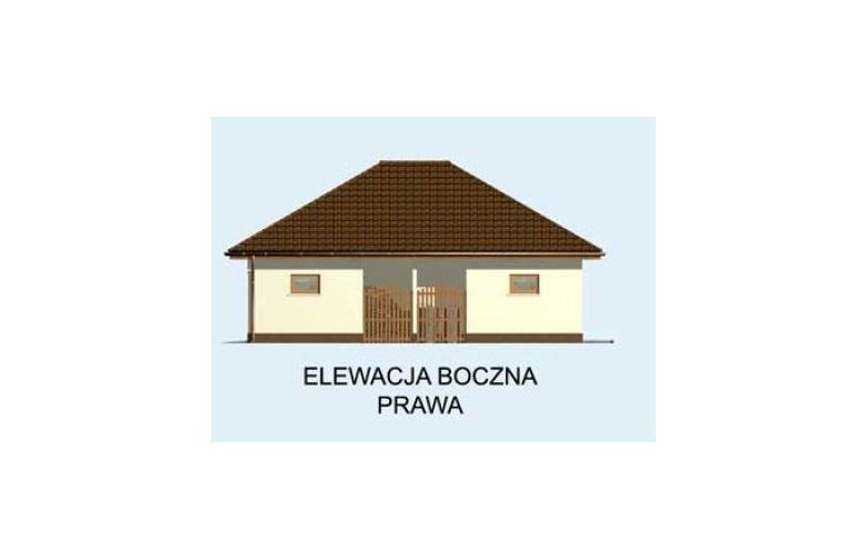 Projekt garażu G144 garaż dwustanowiskowy z pomieszczeniem gospodarczym - elewacja 4