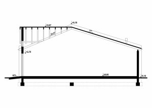 Przekrój projektu G116 - Budynek garażowy