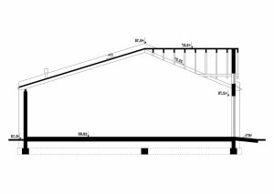 Przekrój projektu G116 - Budynek garażowy w wersji lustrzanej