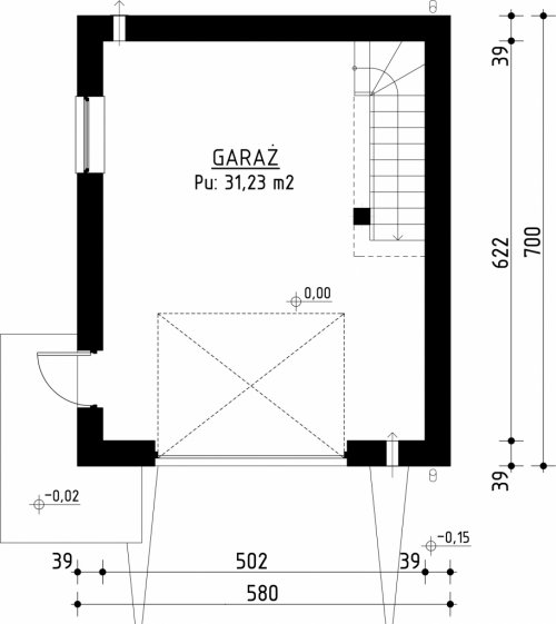 PARTER G121 - Budynek garażowo - gospodarczy