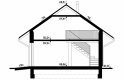Projekt domu energooszczędnego G121 - Budynek garażowo - gospodarczy - przekrój 1