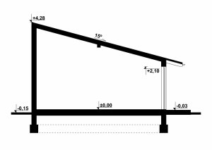 Przekrój projektu G117 - Budynek gospodarczy