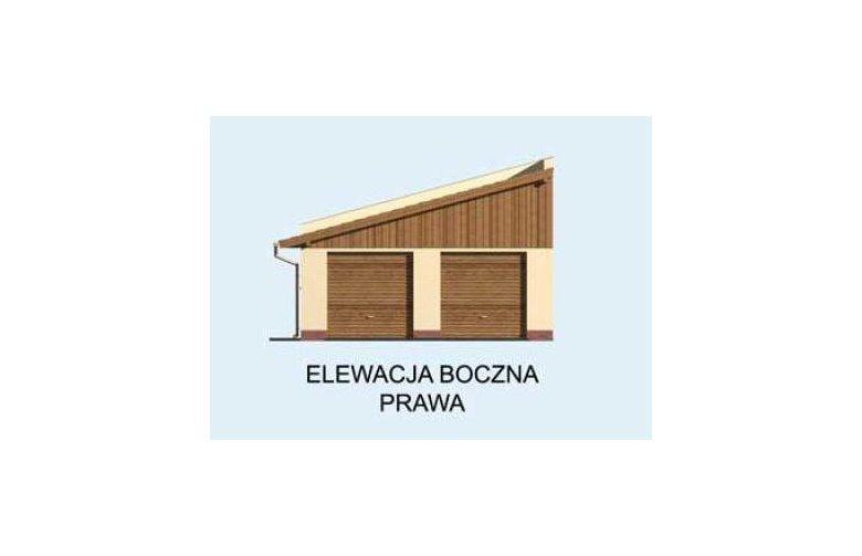 Projekt garażu G135 - elewacja 4