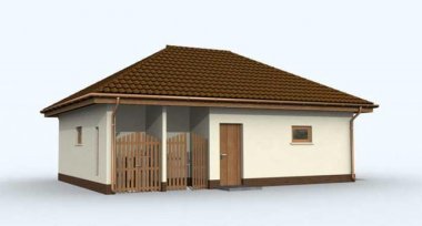 Projekt domu G134 garaż dwustanowiskowy z pomieszczeniem gospodarczym