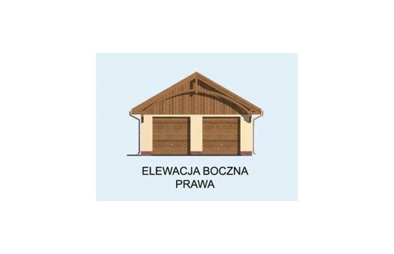 Projekt garażu G133 garaż dwustanowiskowy z pomieszczeniem gospodarczym - elewacja 4