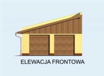 Elewacja projektu G132 garaż dwustanowiskowy z pomieszczeniem gospodarczym - 1